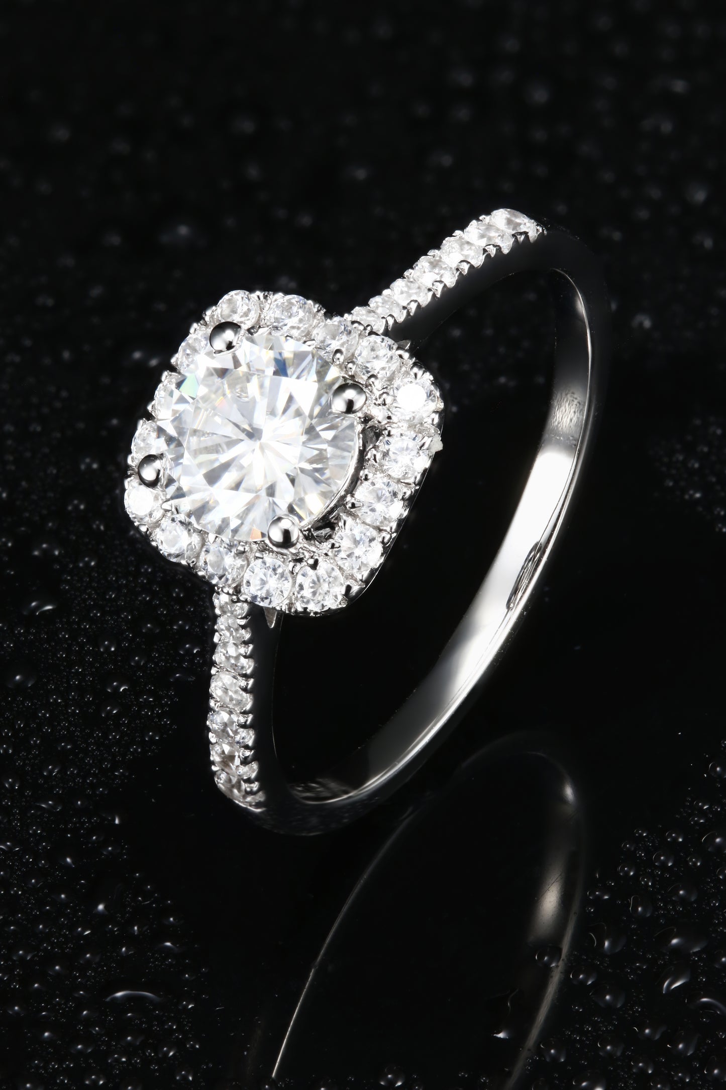 1ct Round Mossanite Women Ring | White Gold-Plated S925 Ring, Custom Available