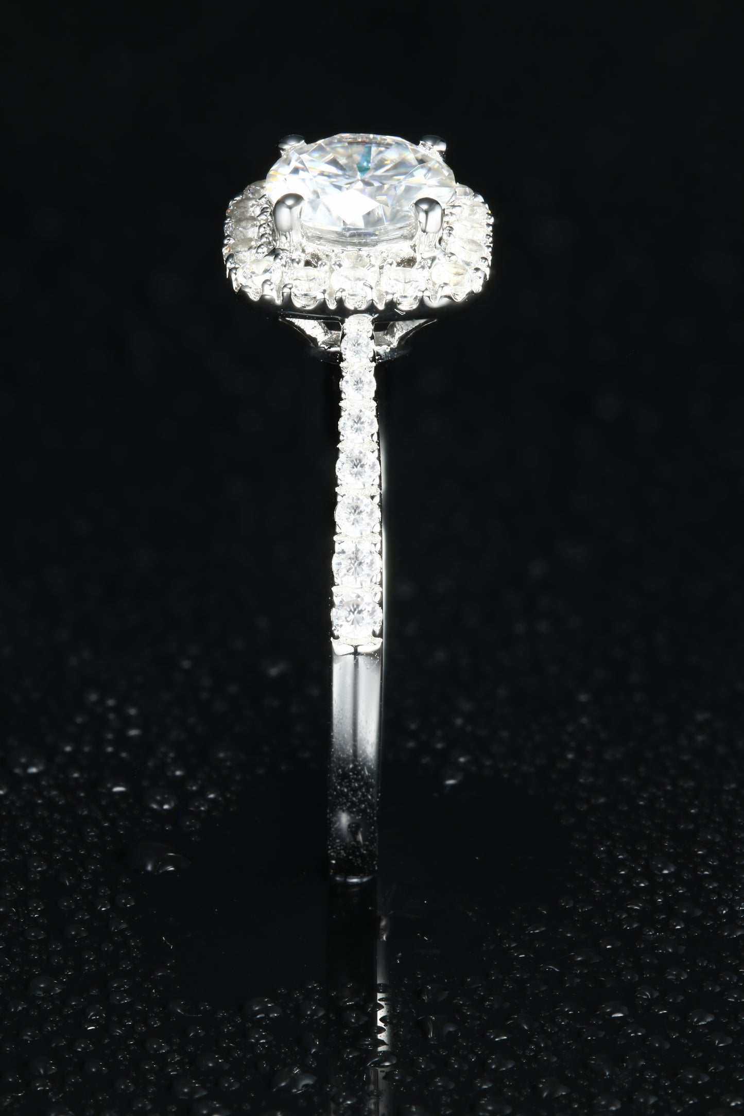 1ct Round Mossanite Women Ring | White Gold-Plated S925 Ring, Custom Available