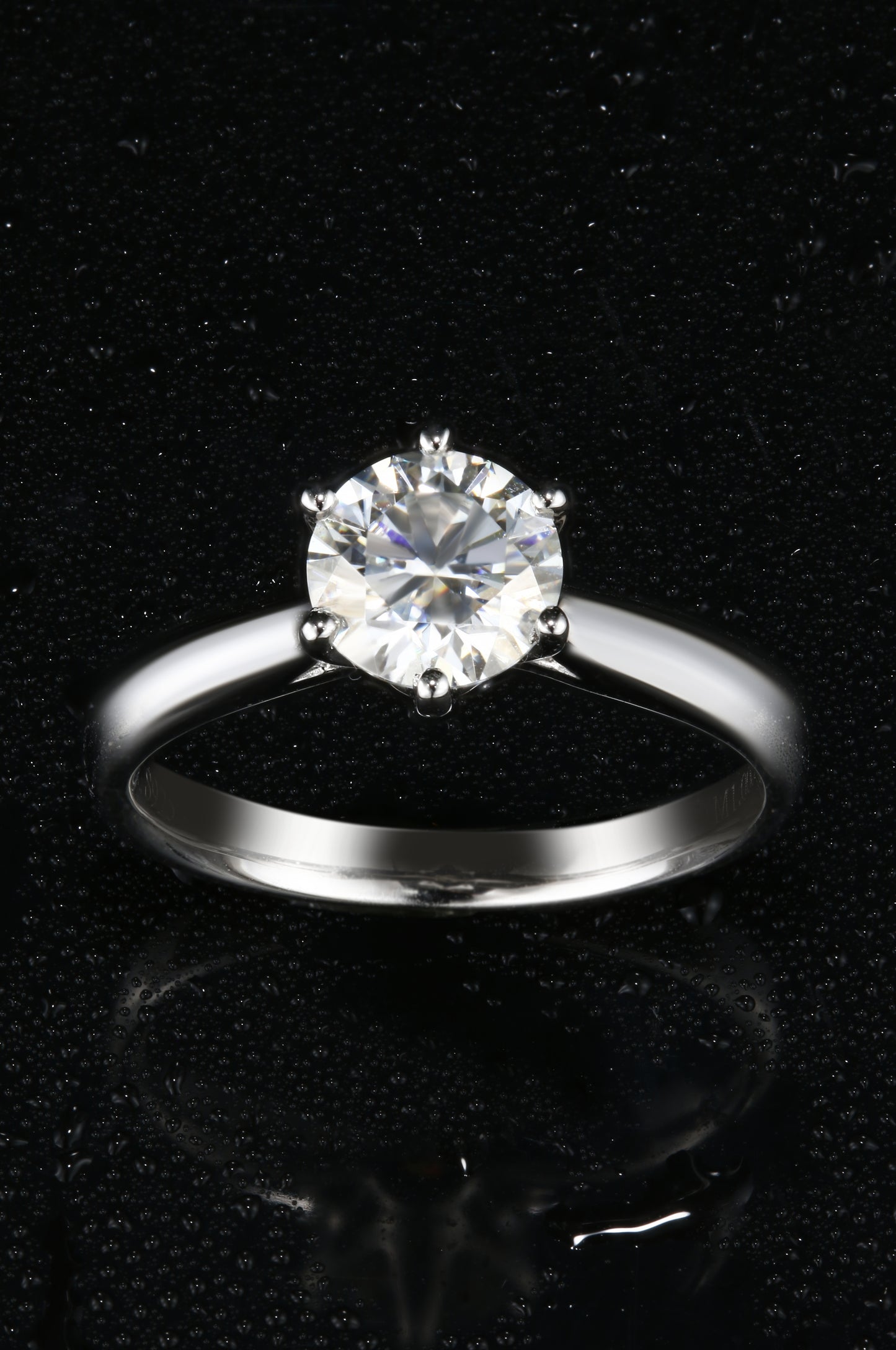 1ct Round Mossanite Women Ring | White Gold-Plated S925 Ring, Custom Available