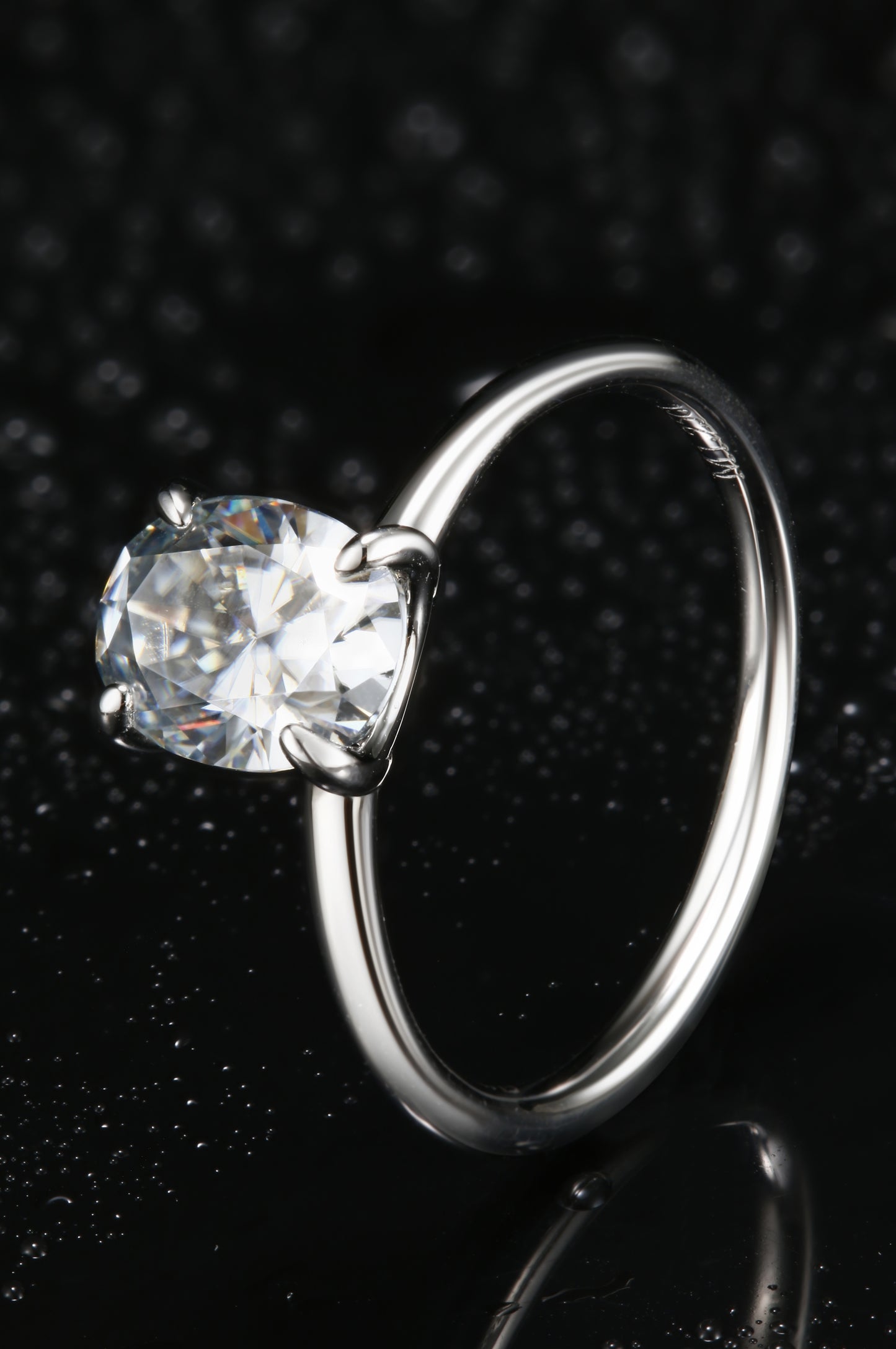 1ct Oval Mossanite Women Ring | White Gold-Plated S925 Ring, Custom Available
