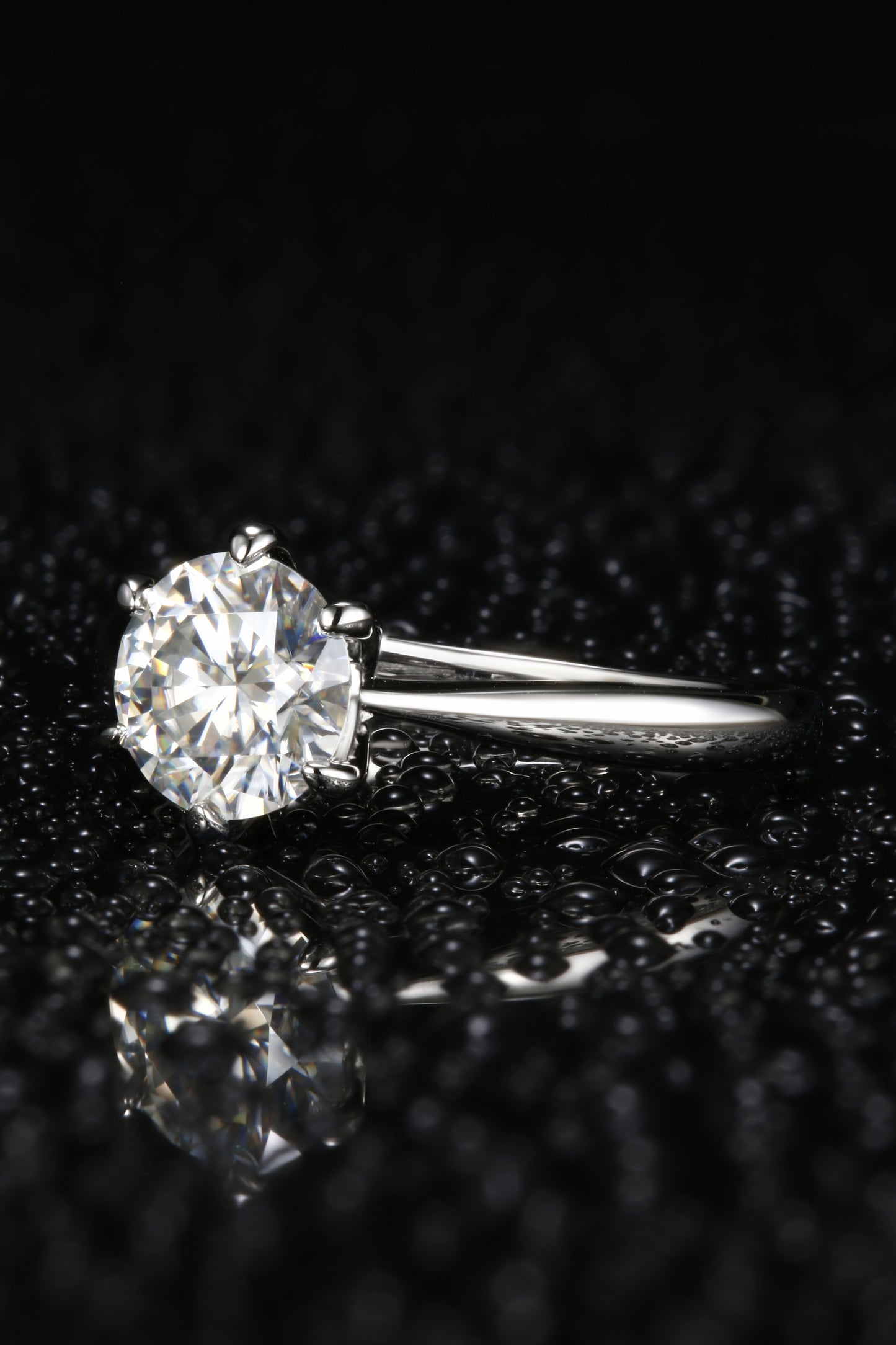 1ct Round Mossanite Women Ring | White Gold-Plated S925 Ring, Custom Available