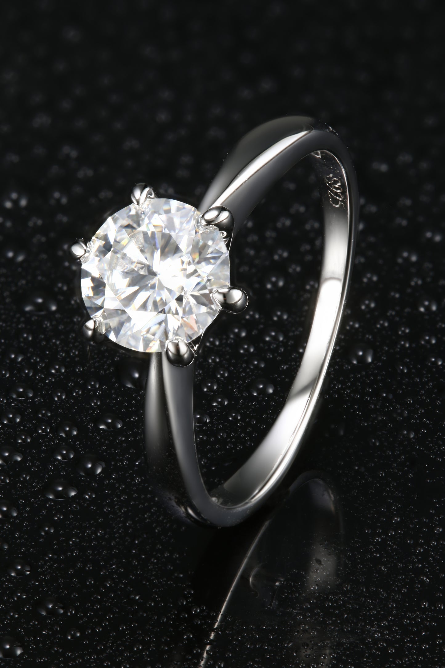 1ct Round Mossanite Women Ring | White Gold-Plated S925 Ring, Custom Available