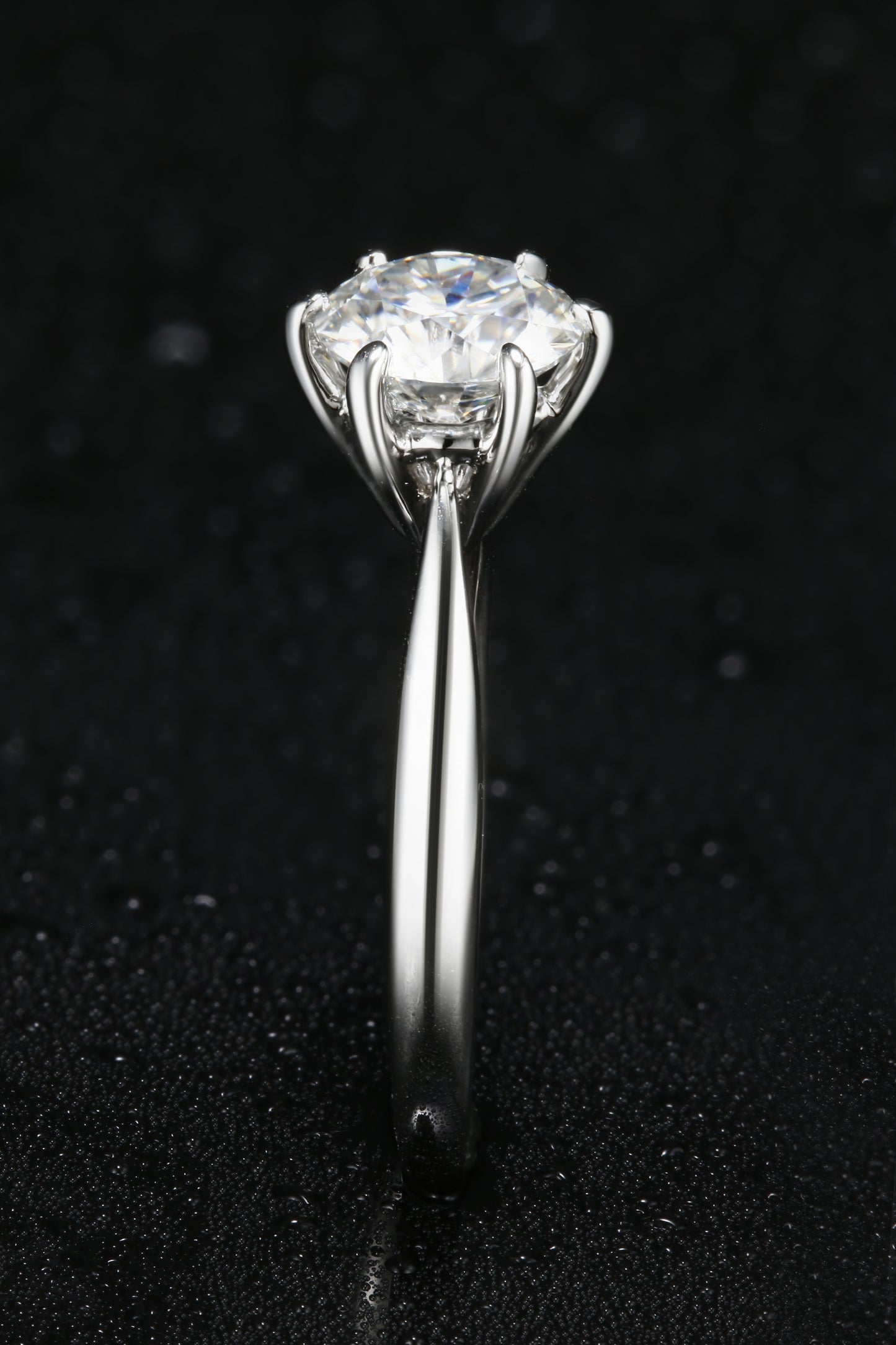 1ct Round Mossanite Women Ring | White Gold-Plated S925 Ring, Custom Available