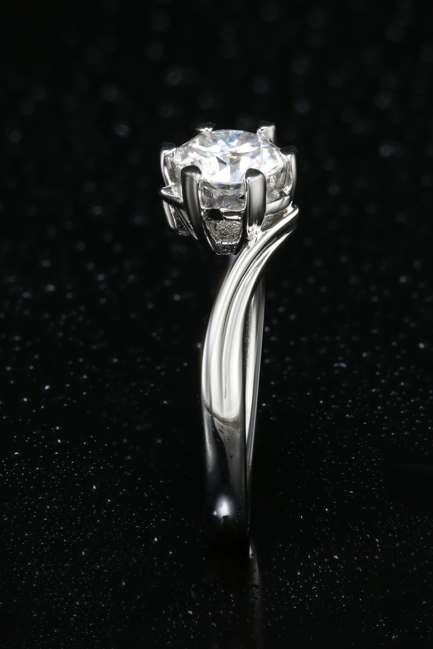 1ct Round Mossanite Women Ring | White Gold-Plated S925 Ring, Custom Available
