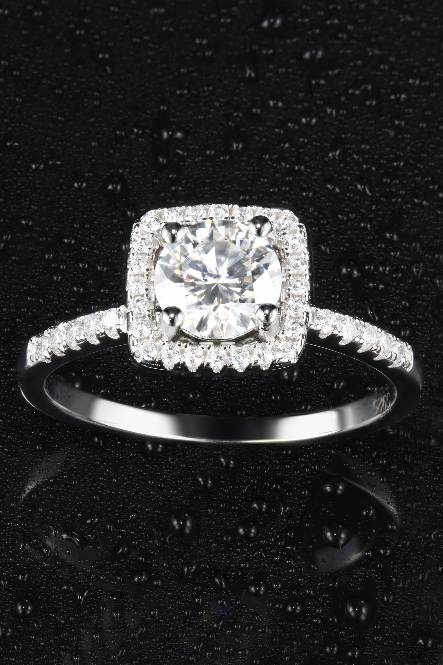 1ct Round Mossanite Women Ring | White Gold-Plated S925 Ring, Custom Available