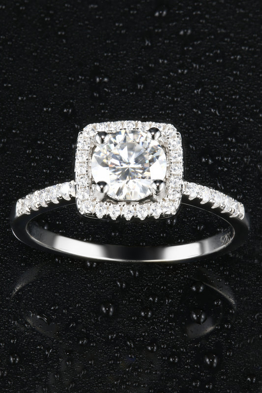 1ct Round Mossanite Women Ring | White Gold-Plated S925 Ring, Custom Available