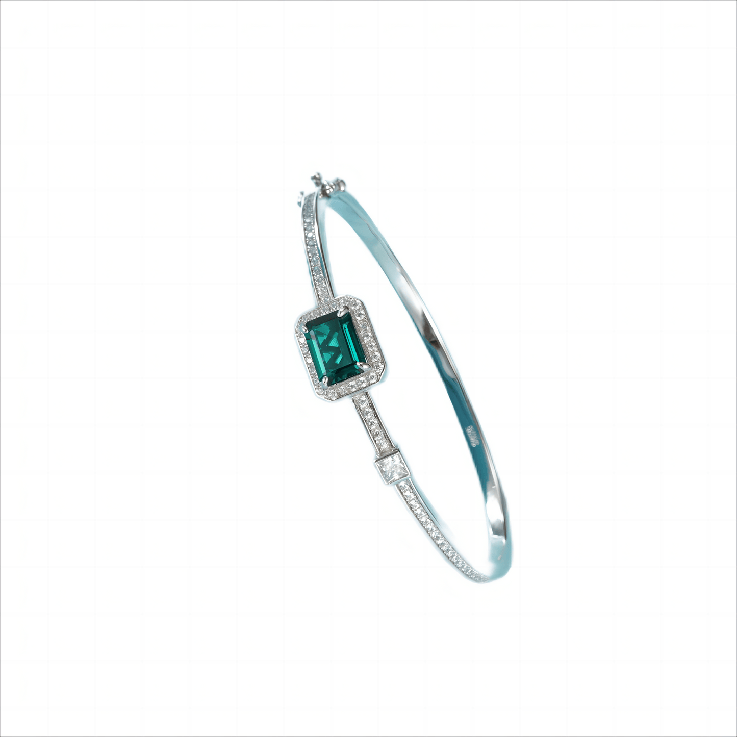 2.03ct Rectangular Lab Emerald Earrings | Rhodium-Plated S925 Silver, Custom Available