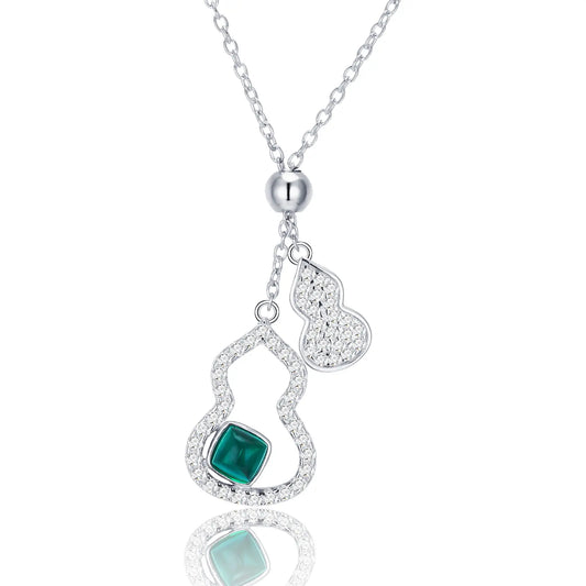 4*4 MM 0.4 Ct Square Lab Emerald Necklace | Rhodium-Plated S925 Silver, Custom Available