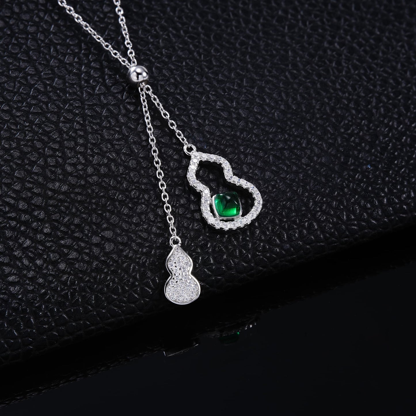 4*4 MM 0.4 Ct Square Lab Emerald Necklace | Rhodium-Plated S925 Silver, Custom Available