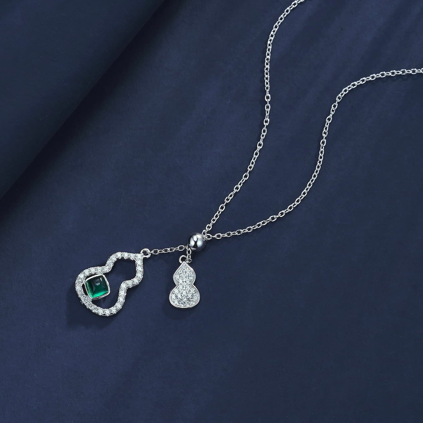 4*4 MM 0.4 Ct Square Lab Emerald Necklace | Rhodium-Plated S925 Silver, Custom Available