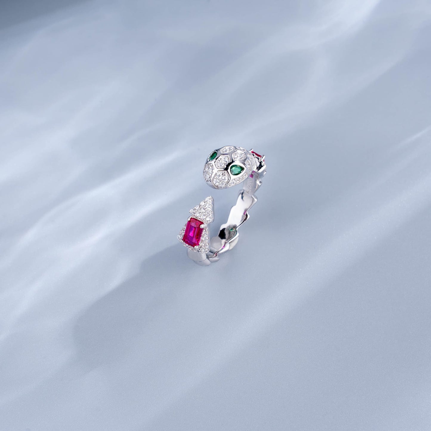 Rectangle Lab Ruby Jewelry Set | Rhodium-Plated S925 Silver, Custom Available
