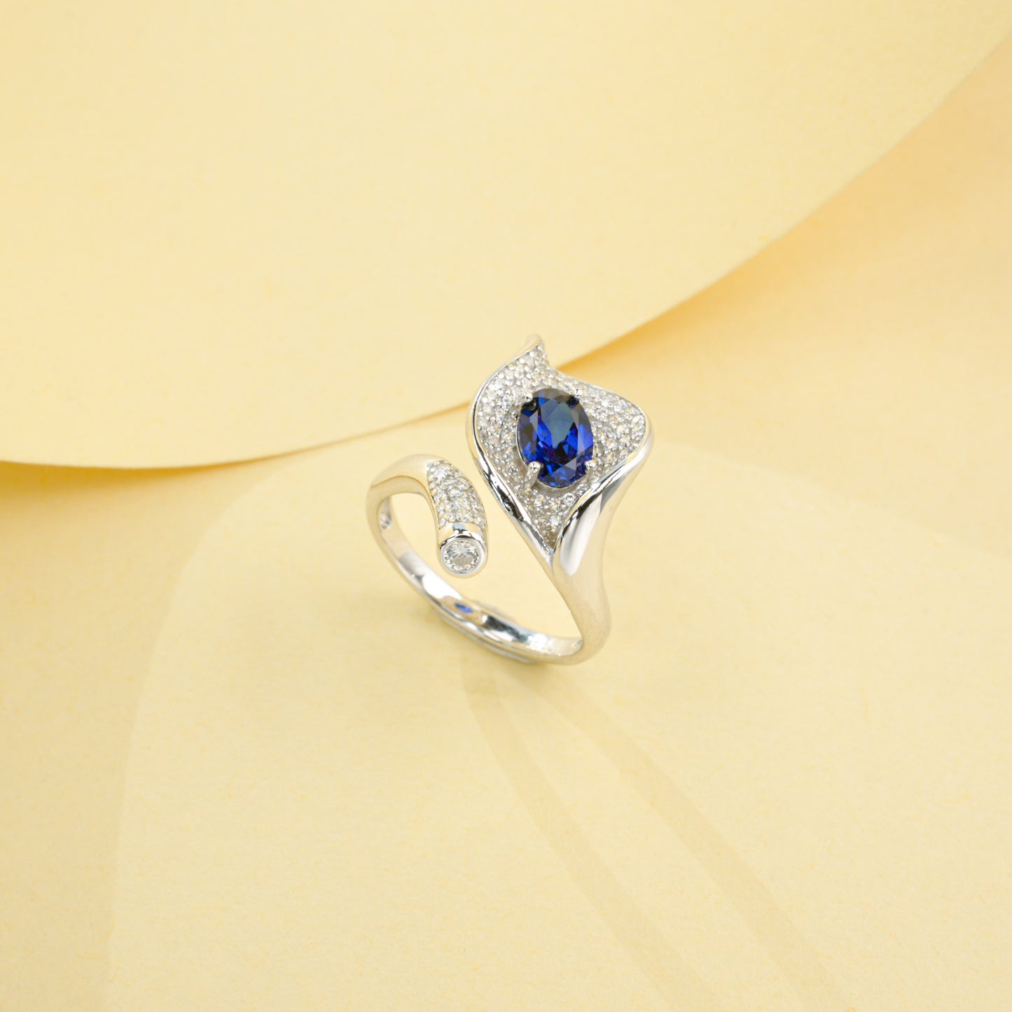 1.04ct Geometry Lab Sapphire Ring | Rhodium-Plated S925 Silver, Custom Available