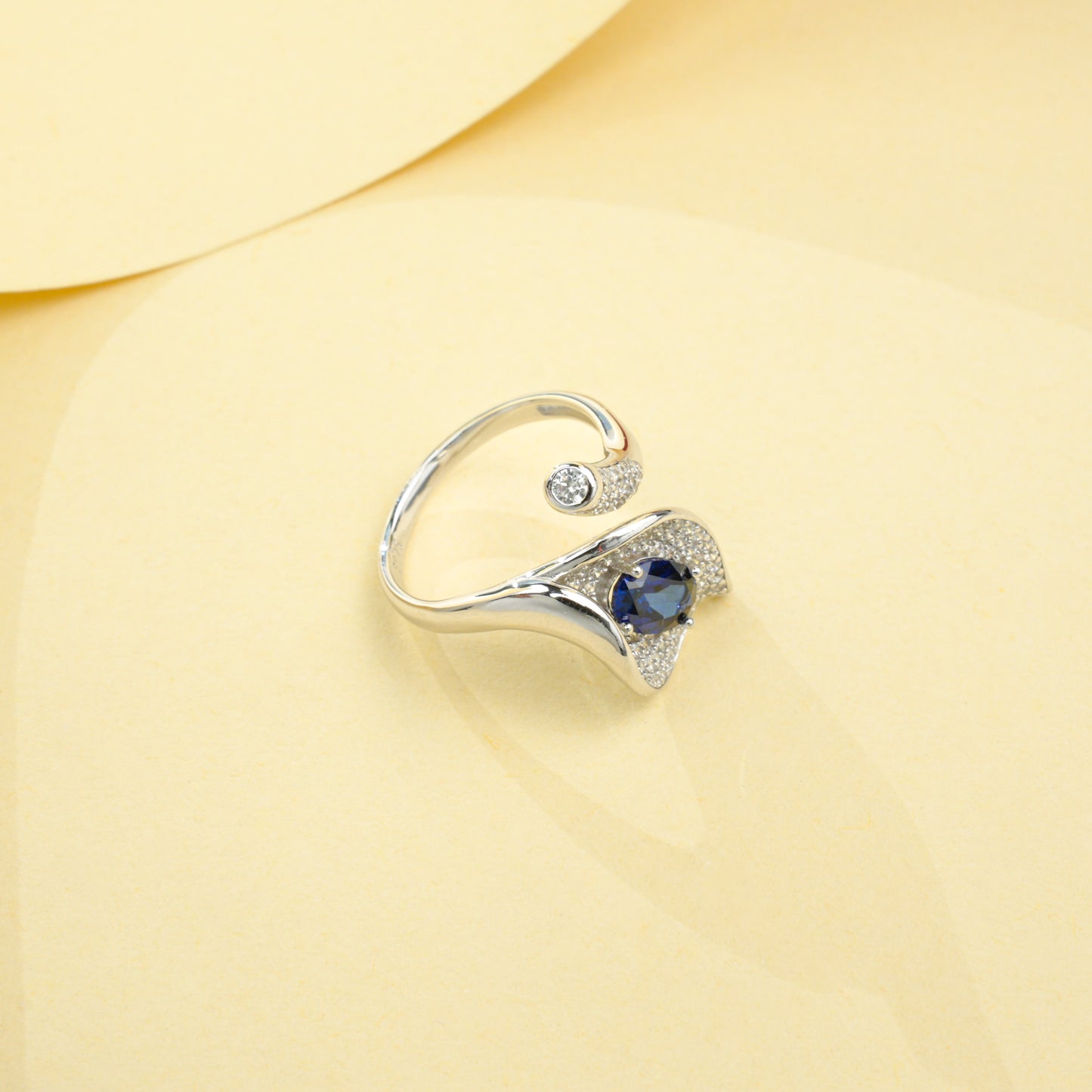 1.04ct Geometry Lab Sapphire Ring | Rhodium-Plated S925 Silver, Custom Available