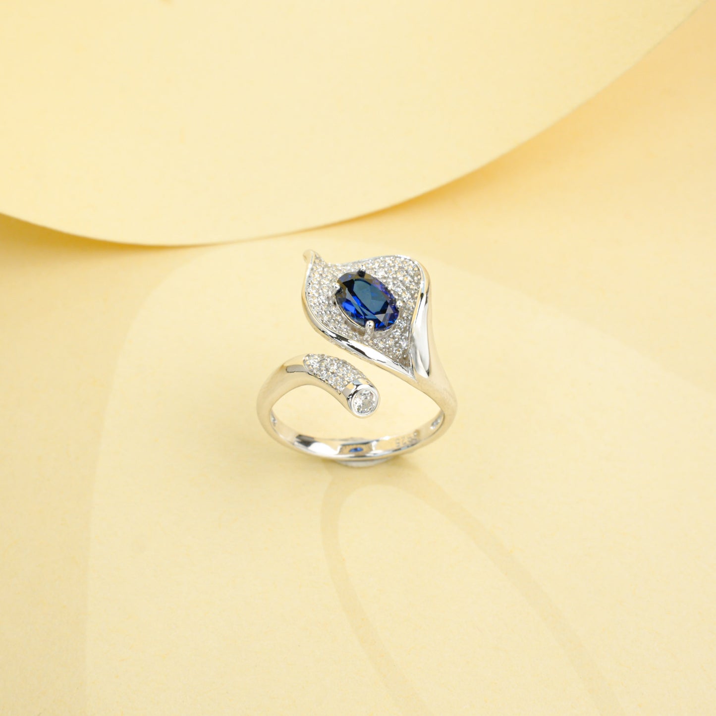 1.04ct Geometry Lab Sapphire Ring | Rhodium-Plated S925 Silver, Custom Available
