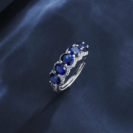 Geometry Lab Sapphire Ring | Rhodium-Plated S925 Silver, Custom Available