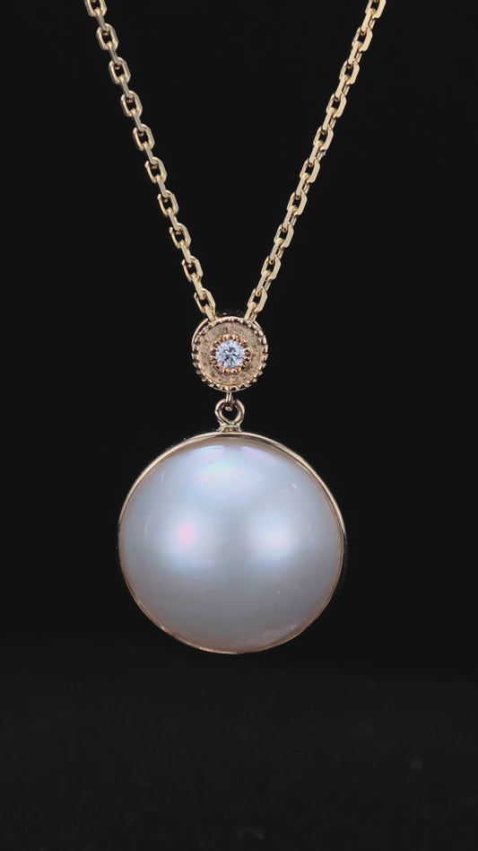 14mm Mabe Pearl Pendent| Pearl 18K Pendent, Custom Available