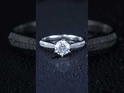 1ct Round Mossanite Women Ring | White Gold-Plated S925 Ring, Custom Available