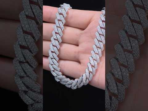 Mossanite Cuban Link Bracelet | 18K White Gold-Plated S925 Silver, Custom Available