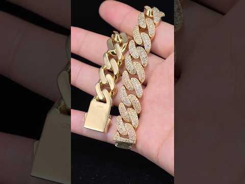 Lab Sapphire Cuban Link Bracelet | 18K Gold-Plated S925 Silver, Custom Available