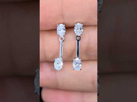 1.276ct Oval Lab Diamond Earring | 18K Gold Earring, Custom Accept