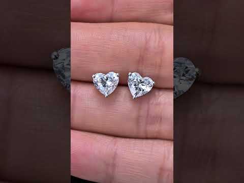2.07ct Heart Lab Diamond Earring|18K Gold Earring, Custom Accept