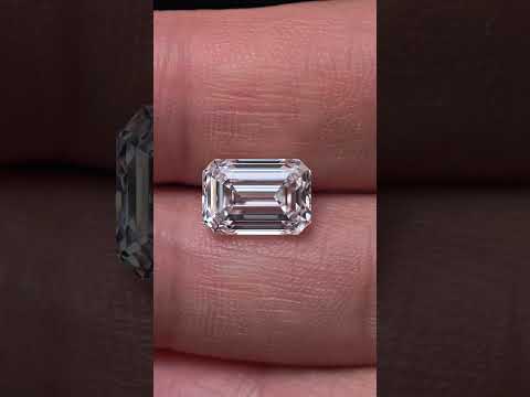 3.08ct Rectangle Emerald Cut Lab Diamond | Diamond Loose Gemstone, Custom Accept