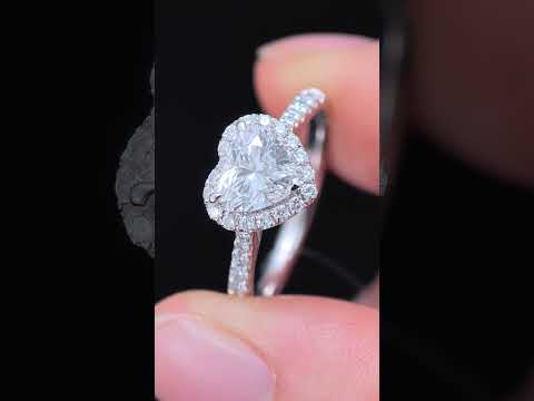 1.353 Ct Heart Lab Diamond Ring|PT-950 Platinum Ring, Custom Accept
