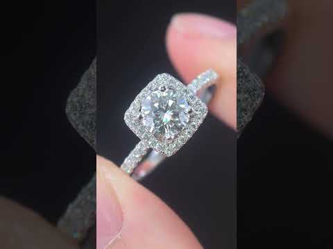 1ct Round Mossanite Women Ring | White Gold-Plated S925 Ring, Custom Available