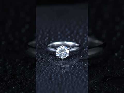 1ct Round Mossanite Women Ring | White Gold-Plated S925 Ring, Custom Available