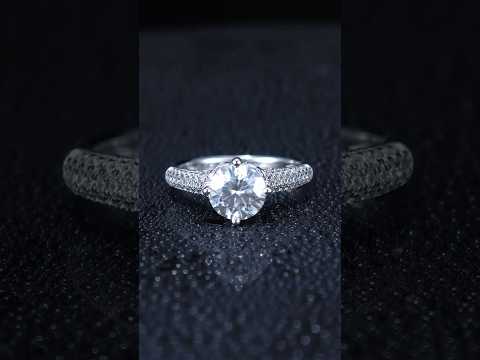 1ct Round Mossanite Women Ring | White Gold-Plated S925 Ring, Custom Available
