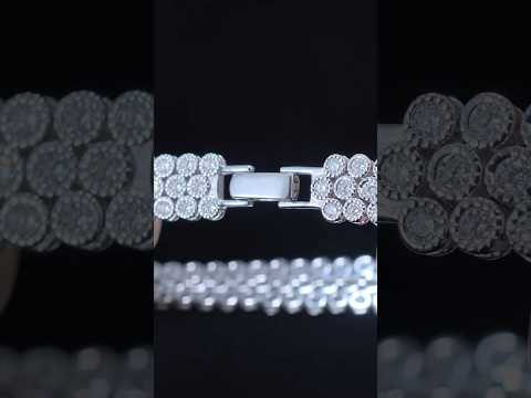 11ct Mossanite Cuban Link Bracelet | 18K White Gold-Plated S925 Silver, Custom Available