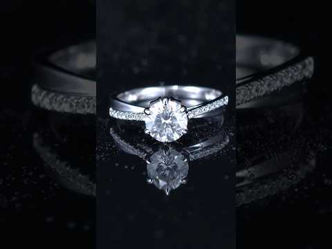 1ct Round Mossanite Women Ring | White Gold-Plated S925 Ring, Custom Available