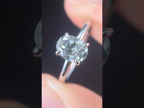 1ct Oval Mossanite Women Ring | White Gold-Plated S925 Ring, Custom Available