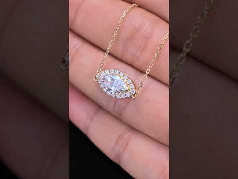 1.232ct Marquise Round Lab Diamond Necklace |Diamond PT 950 Necklace, Custom Accept