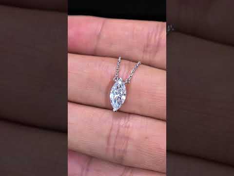 1.025ct Marquise Lab Diamond Necklace |Diamond PT 950 Necklace, Custom Accept