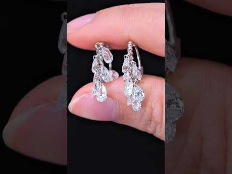 3.458ct Shapeless Lab Diamond Earring|18K Gold Earring, Custom Accept