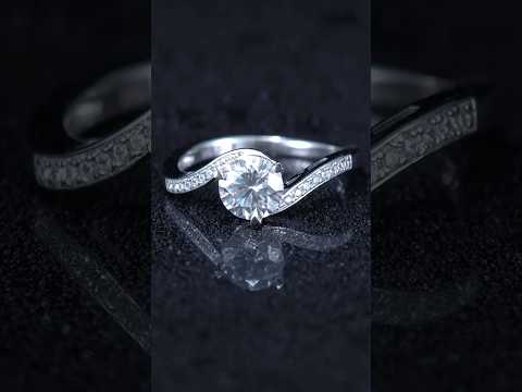 1ct Round Mossanite Women Ring | White Gold-Plated S925 Ring, Custom Available