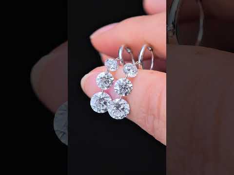 3.7ct Shapeless Lab Diamond Earring|18K Gold Earring, Custom Accept